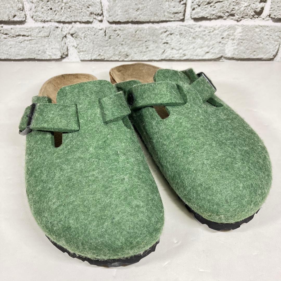 【希少カラー】ビルケンシュトック ボストン フェルト サンダル グリーン 37