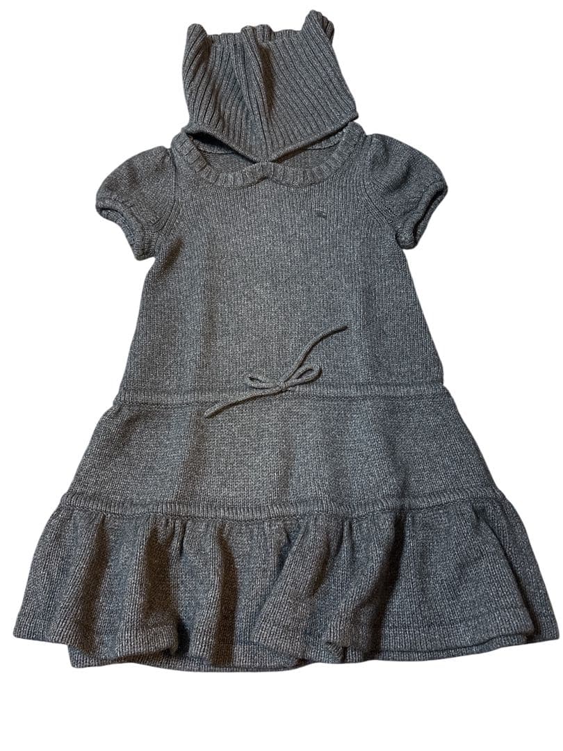 【バーバリーブルーレーベル】グレータートルネック　半袖ニット　ワンピース　38