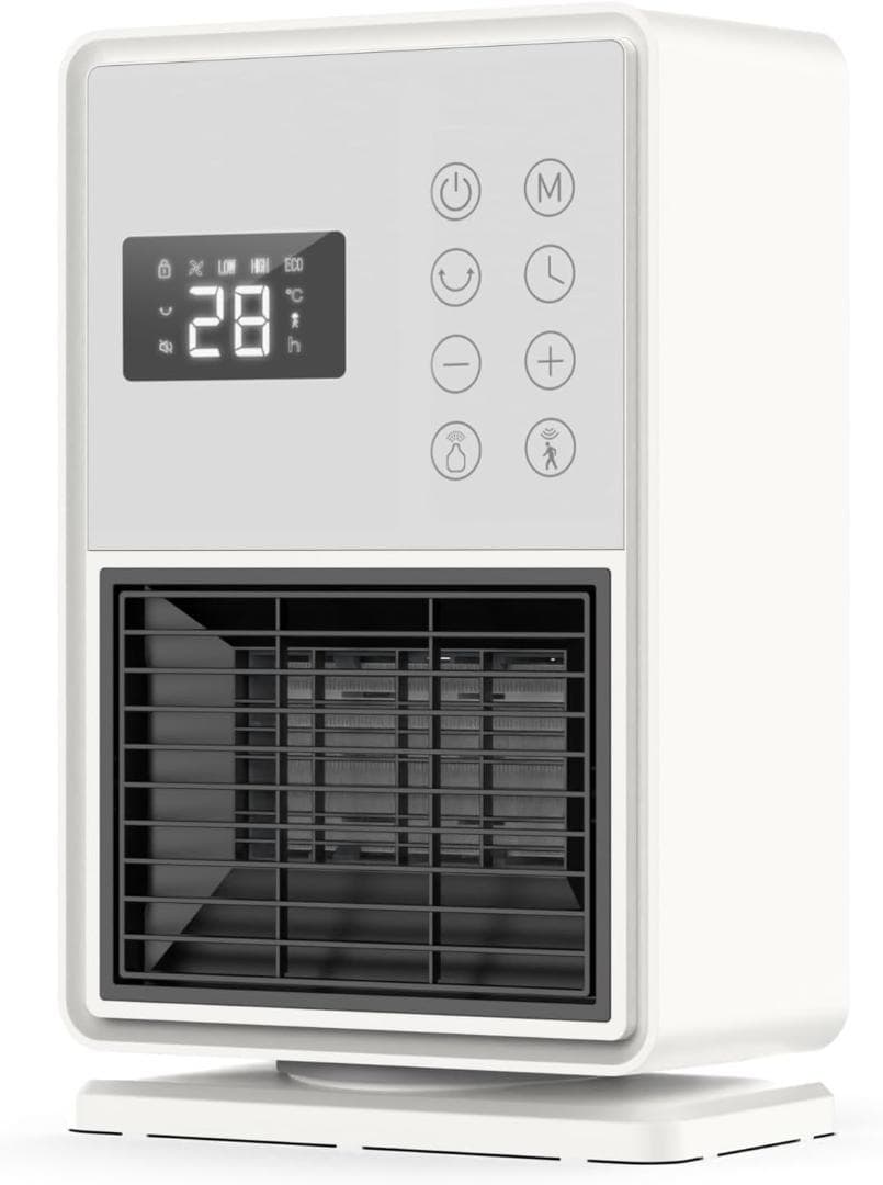 加湿機能付き　セラミックヒーター　ホワイト　人体感知