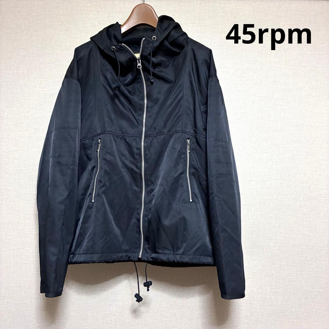 45rpm ジップアップブルゾン　裏地メッシュ　ブラック