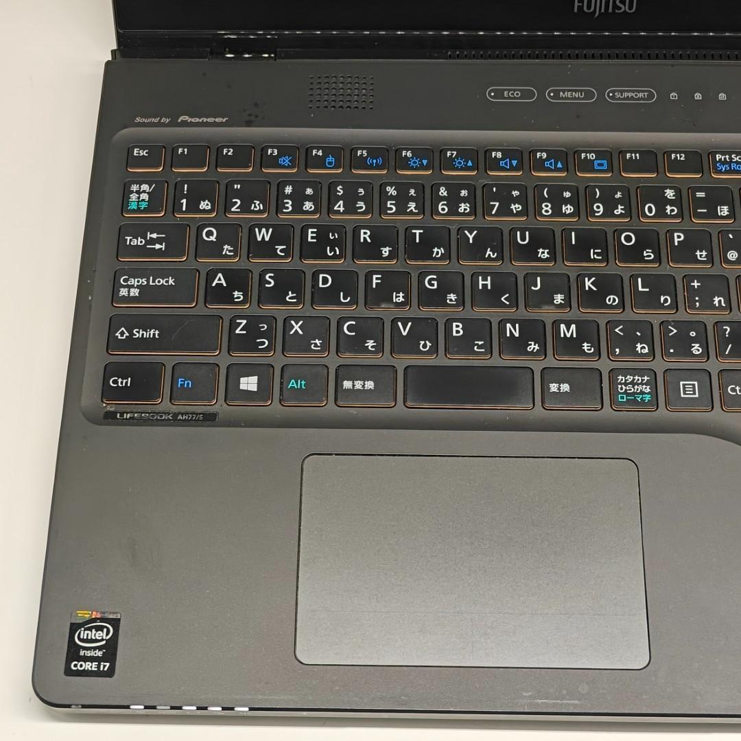 【富士通】AH77 高速i7 SSD256GB 16GB ブラック ノートPC