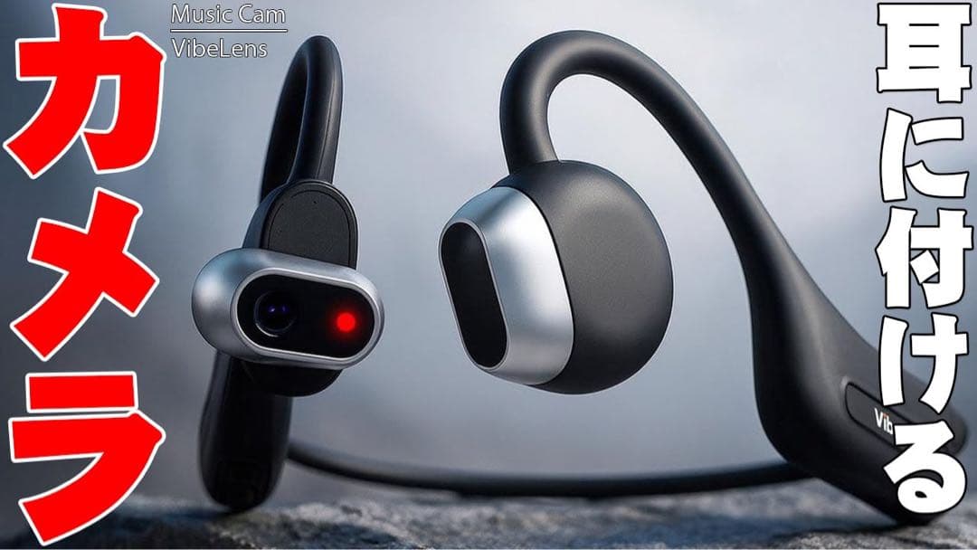 VibeLens MusicCam 骨伝導イヤホン ブラック