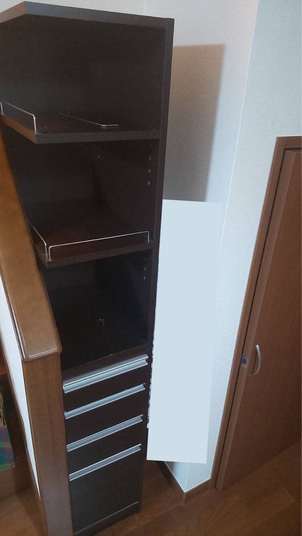 ニトリ レンジラック 炊飯器 ダークブラウン 収納棚 隙間収納