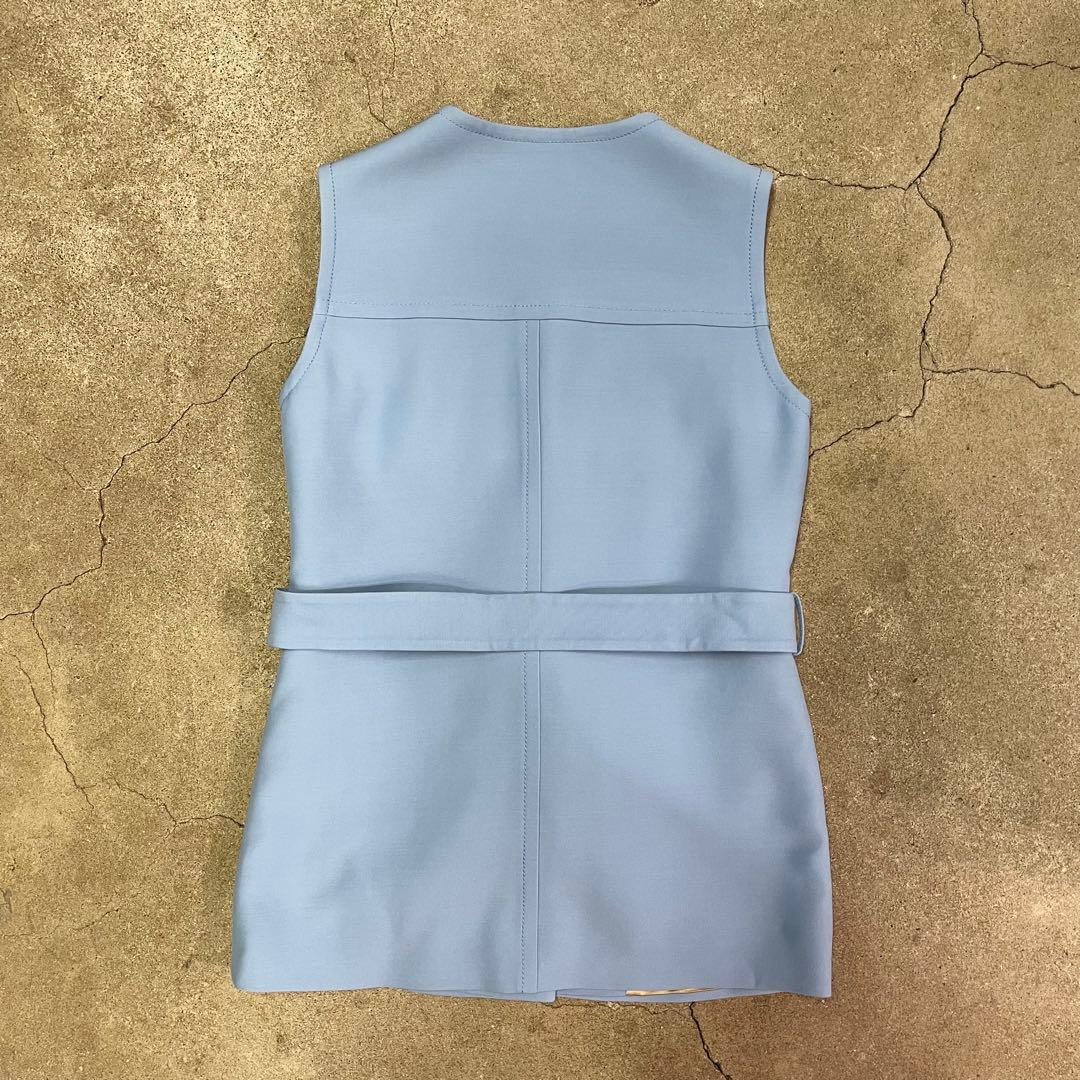 Gucci グッチ ベルテッドベスト ジレ 619334 ブルー 36