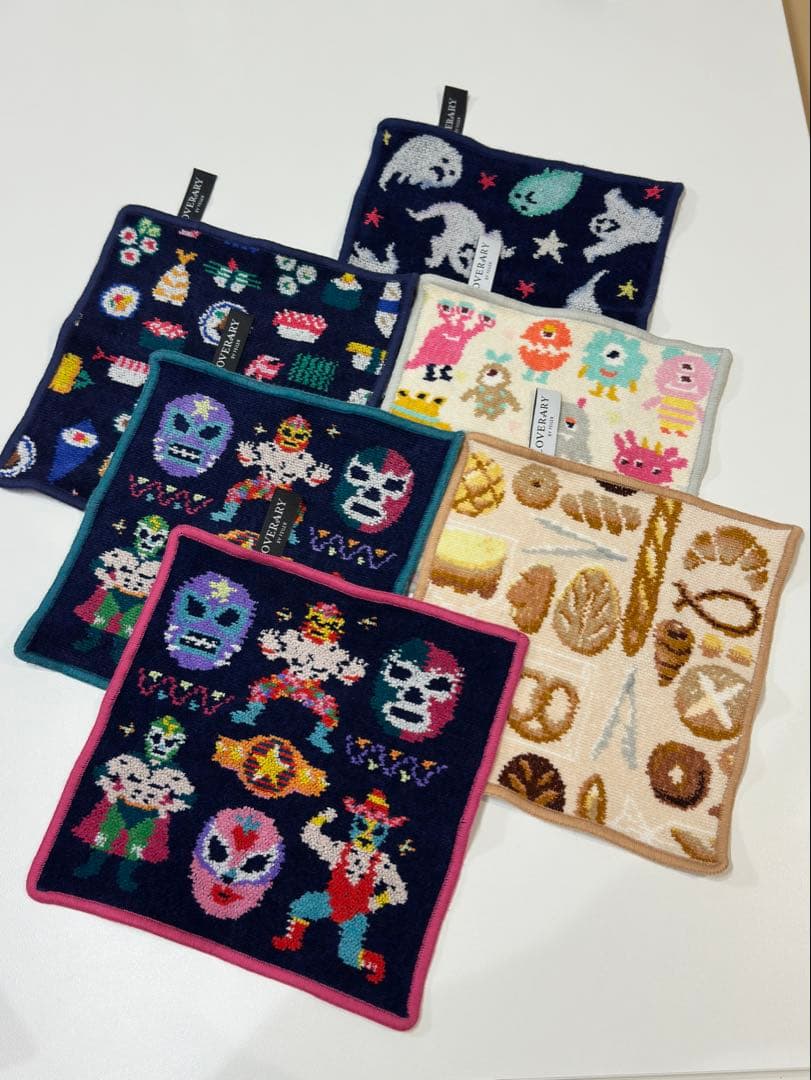 ラブラリーバイフェイラー　タオルハンカチ6枚（ファイター、寿司など）