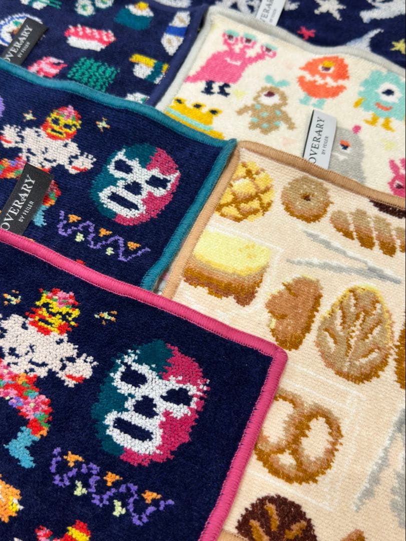 ラブラリーバイフェイラー　タオルハンカチ6枚（ファイター、寿司など）