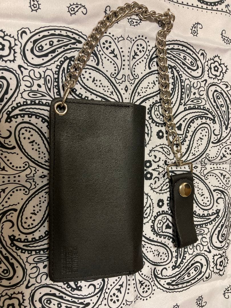 トラッカーウォレット　ブラック　艶無し