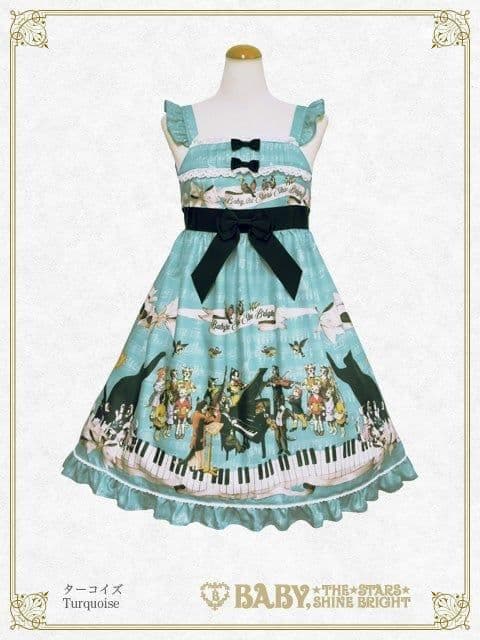 BABY Meow Meow Symphony柄ベビードールジャンパースカート