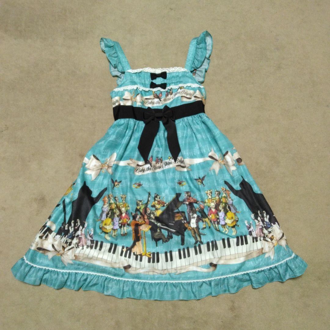 BABY Meow Meow Symphony柄ベビードールジャンパースカート