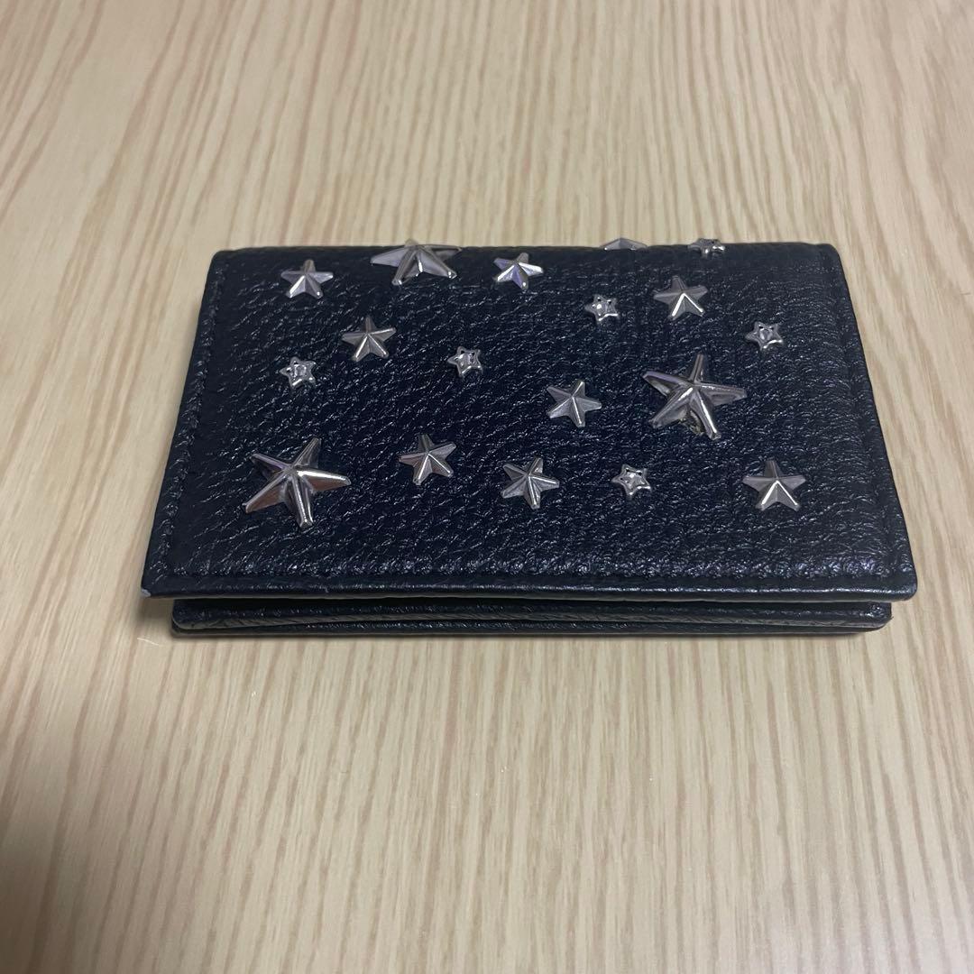 JIMMY CHOO ブラックレザー名刺入れ