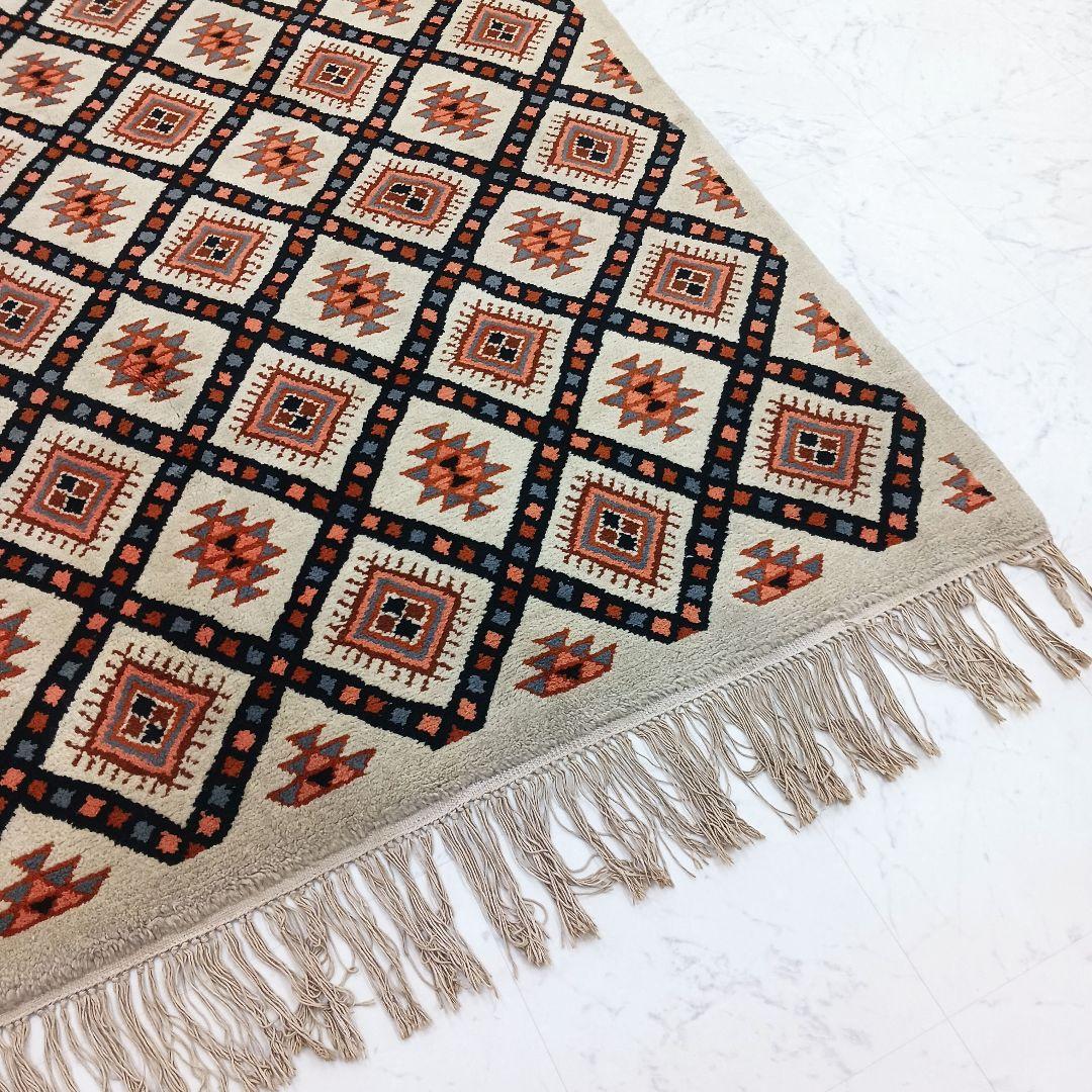 Y2220 トルコ絨毯 トライバルラグ ウール 225×156㎝