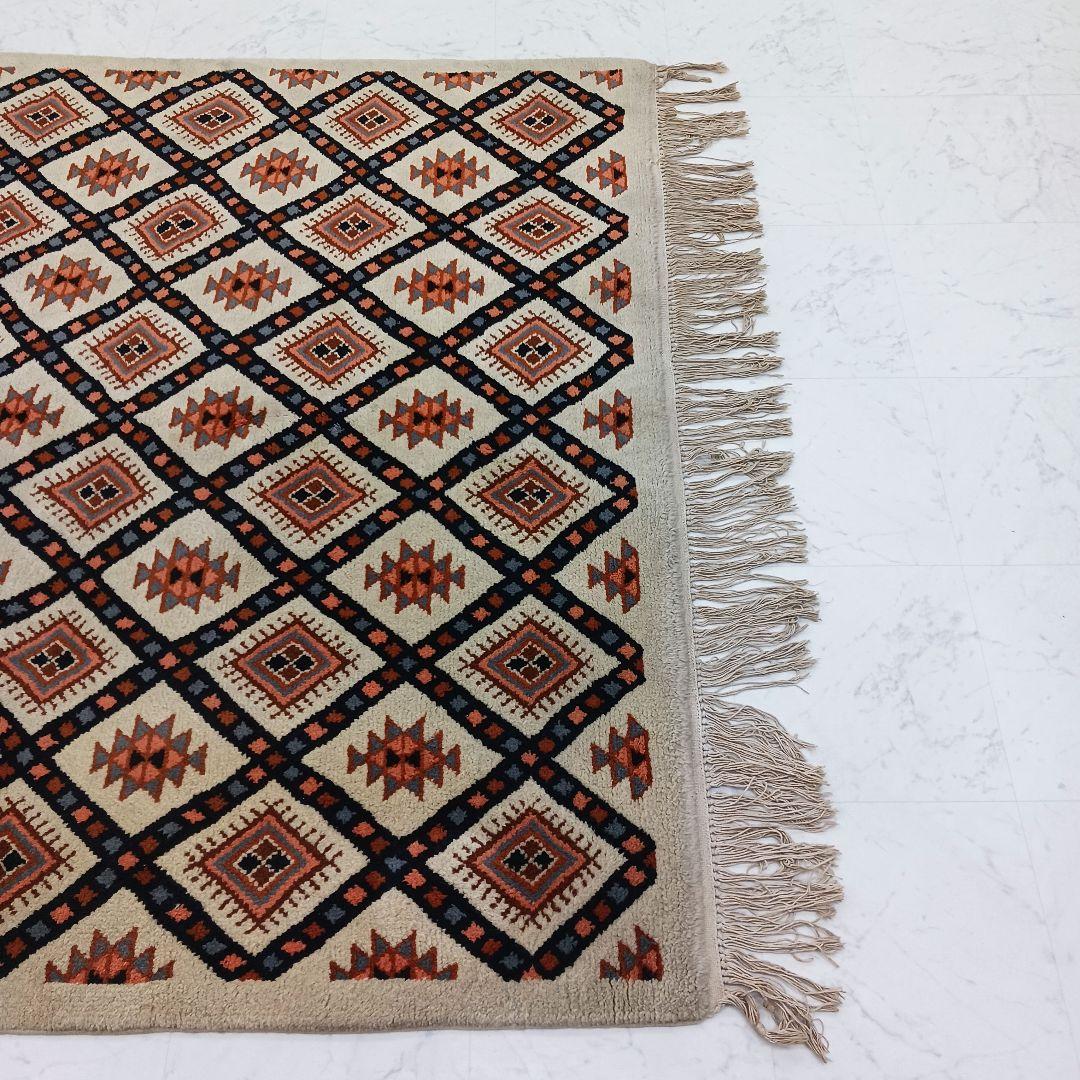 Y2220 トルコ絨毯 トライバルラグ ウール 225×156㎝