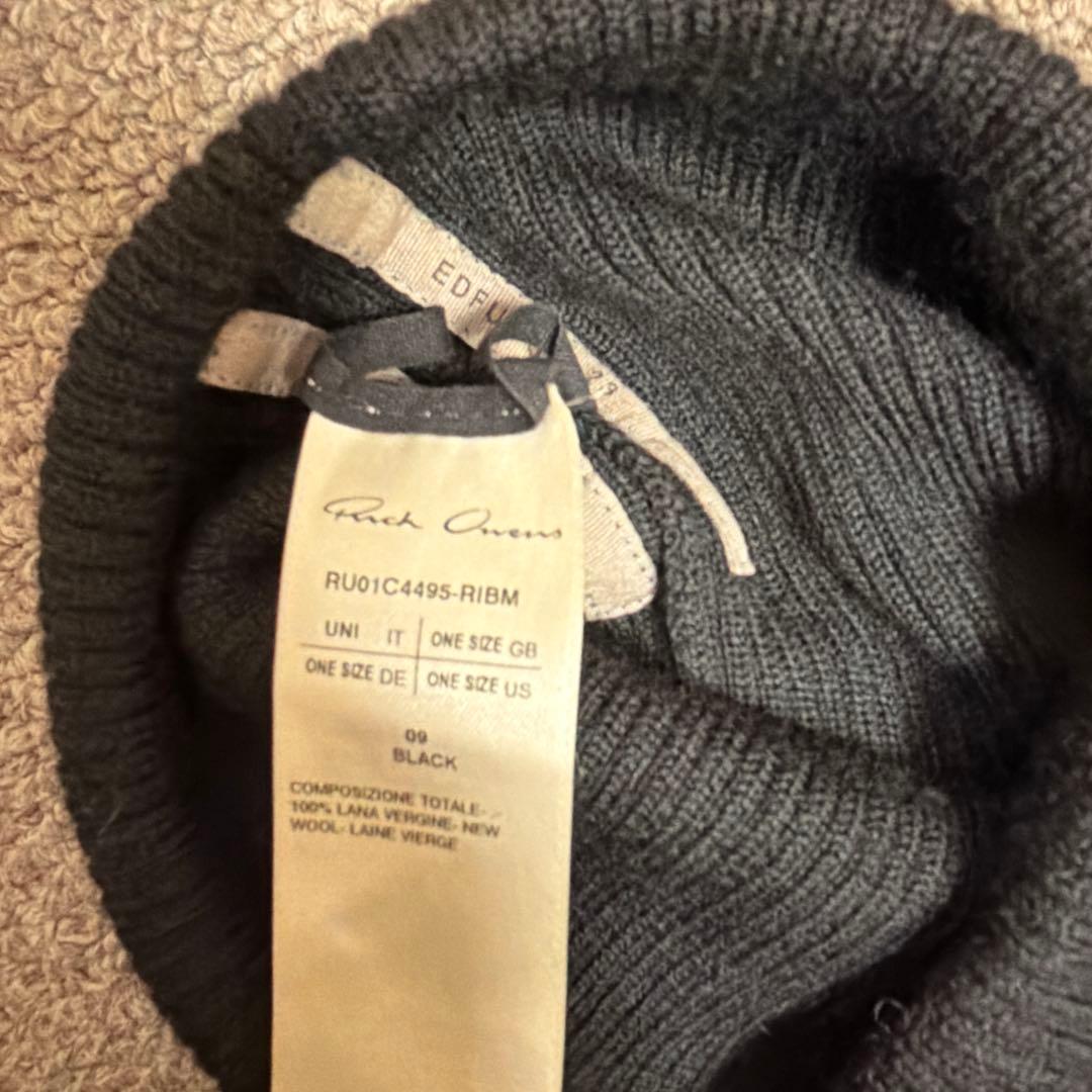 RICK OWENS ブラック ロールドビーニー