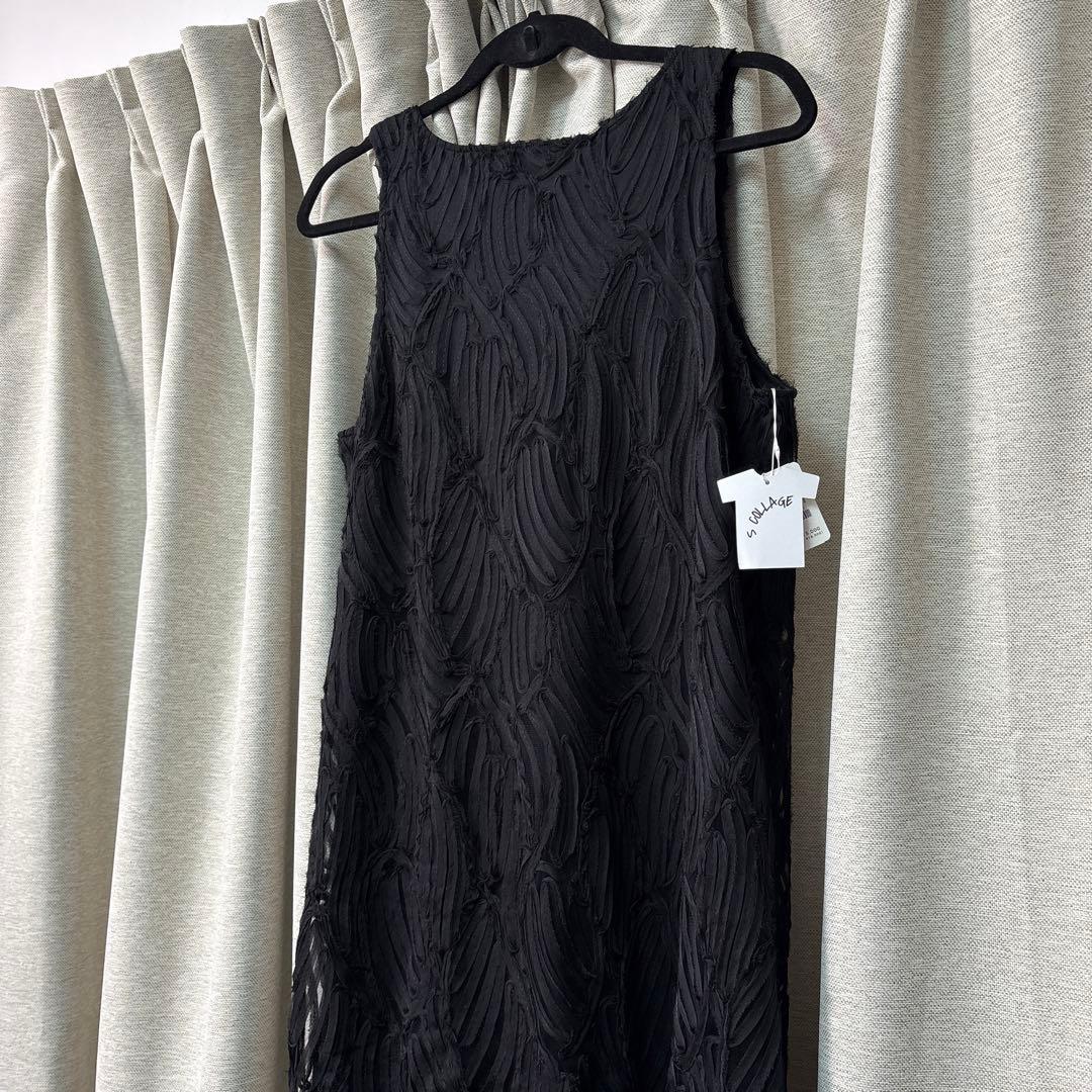 collage バテンレース ロングワンピース 黒 コラージュ