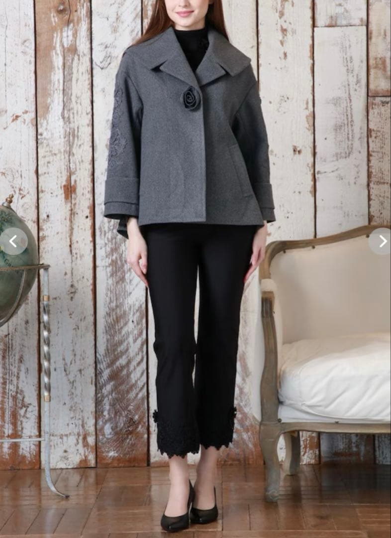 スーパービューティー☆44☆2025秋冬カタログ掲載品　レース使いのジャケット