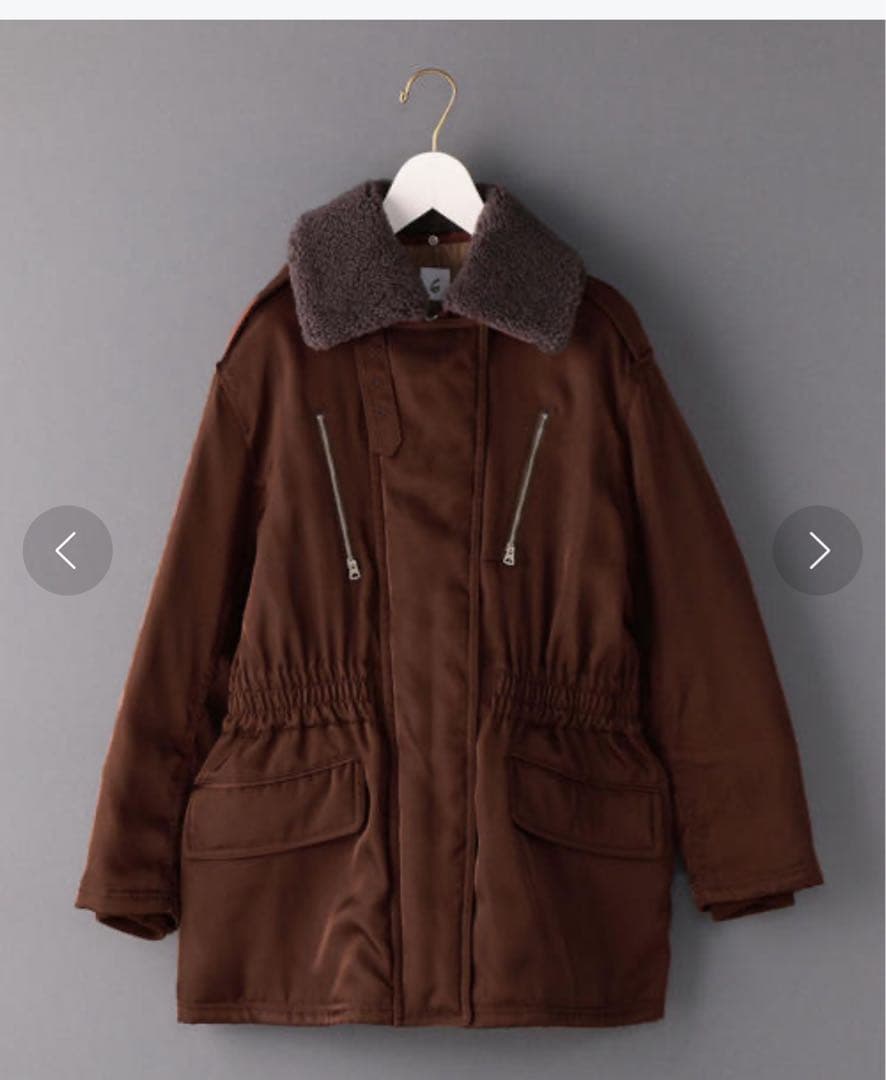 【超美品】6(ROKU) BOA COLLAR ZIP COAT B