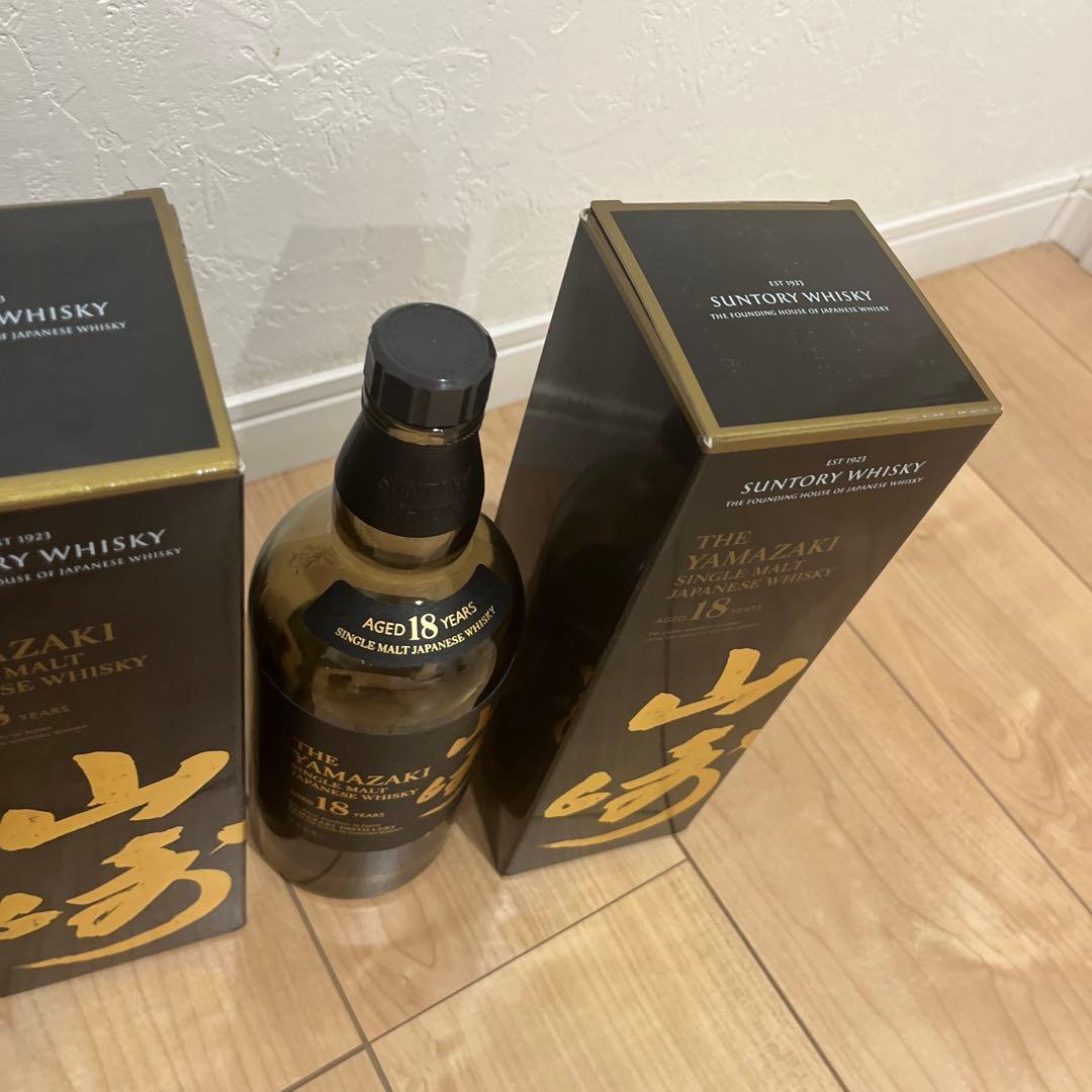 山崎 18年 シングルモルトウイスキー 700ml 空き瓶　箱つき4セット