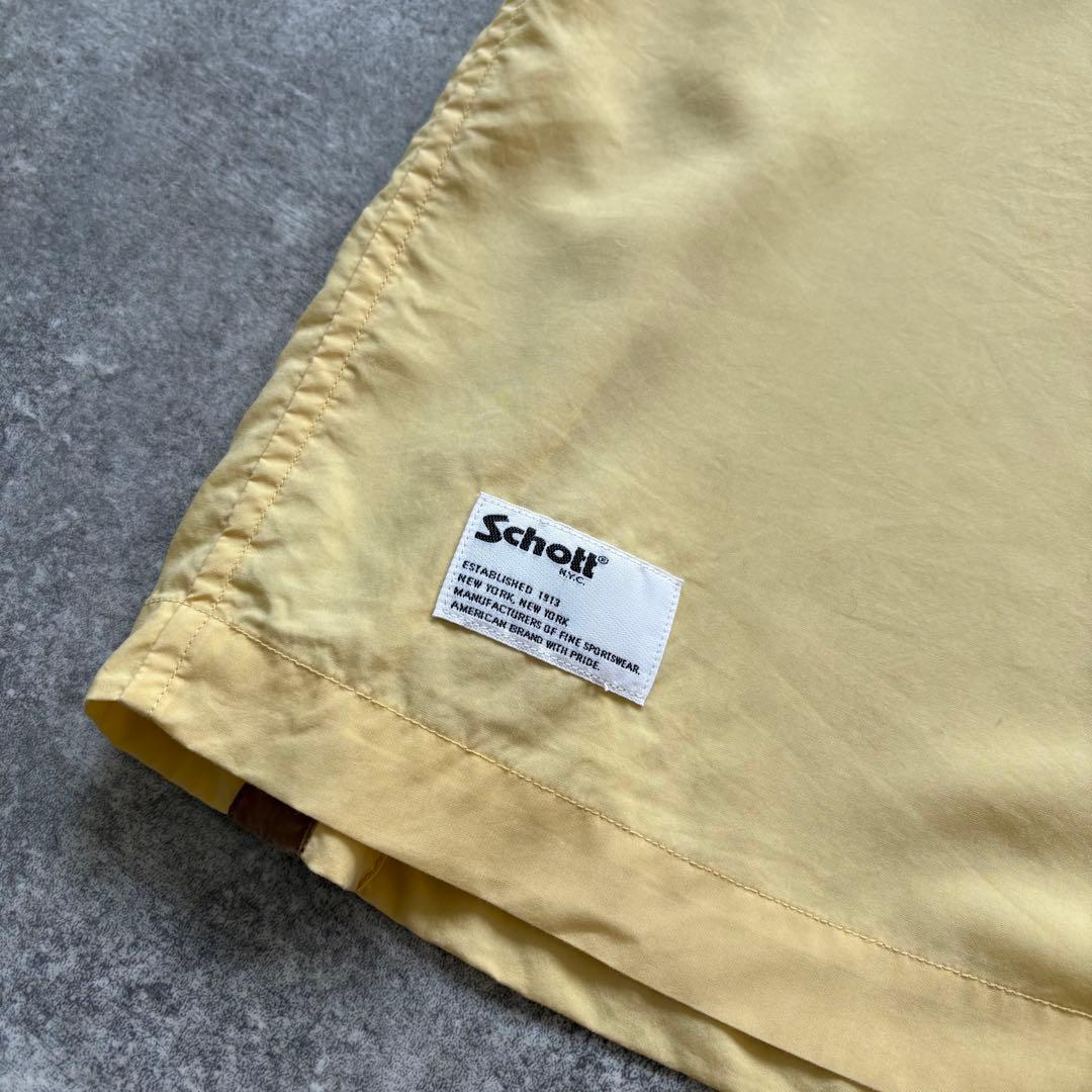 【schott】ショット ボウリングシャツ オープンカラー チェーン刺繍 (L)