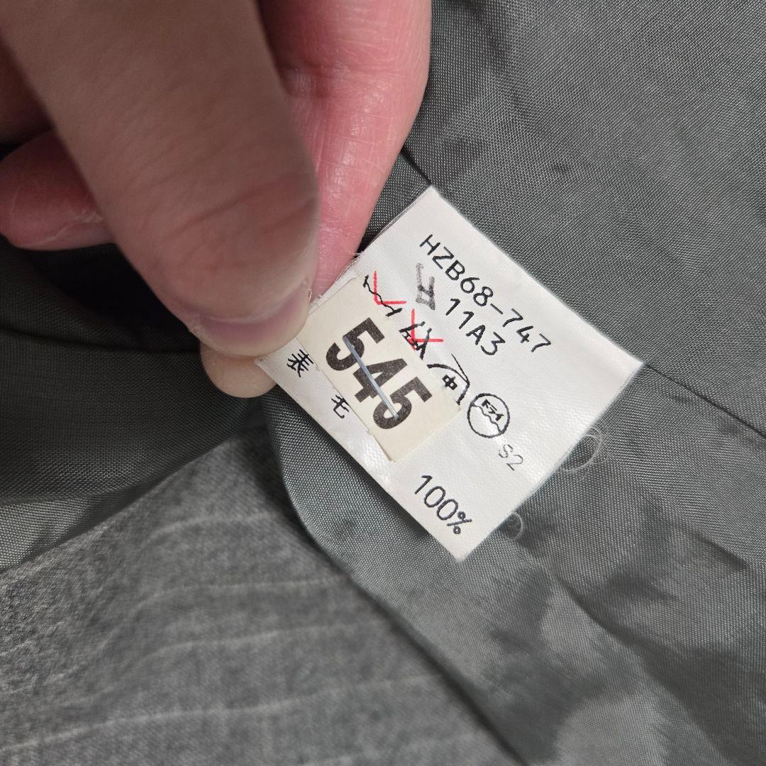 イヴサンローラン ダブル テーラードジャケット グレー ストライプ M