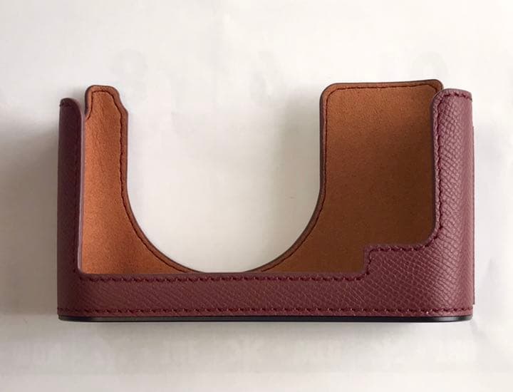 新品 本革 LEICA ライカ Q用 カメラケース ワインレッド