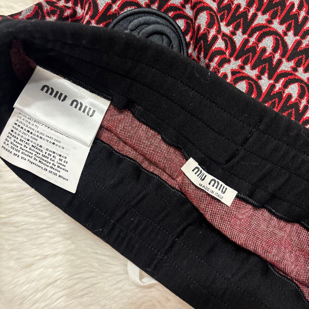 極美品♡ミュウミュウ miumiu ロゴ ワンポイント ジャージスカート 赤