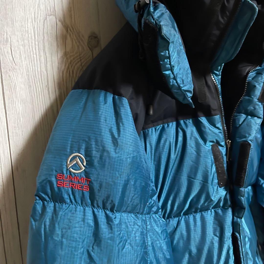 ノースフェイス ダウンジャケット　メンズL 韓国100　700フィル ブルー青