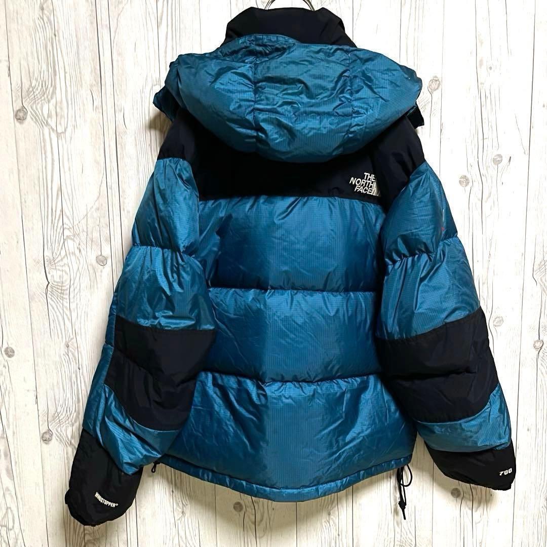ノースフェイス ダウンジャケット　メンズL 韓国100　700フィル ブルー青