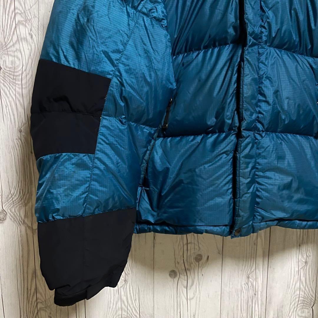 ノースフェイス ダウンジャケット　メンズL 韓国100　700フィル ブルー青