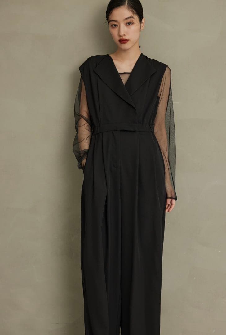 ♡niana / Kana スタンドアウトカラーオールインパンツ　ブラック　M