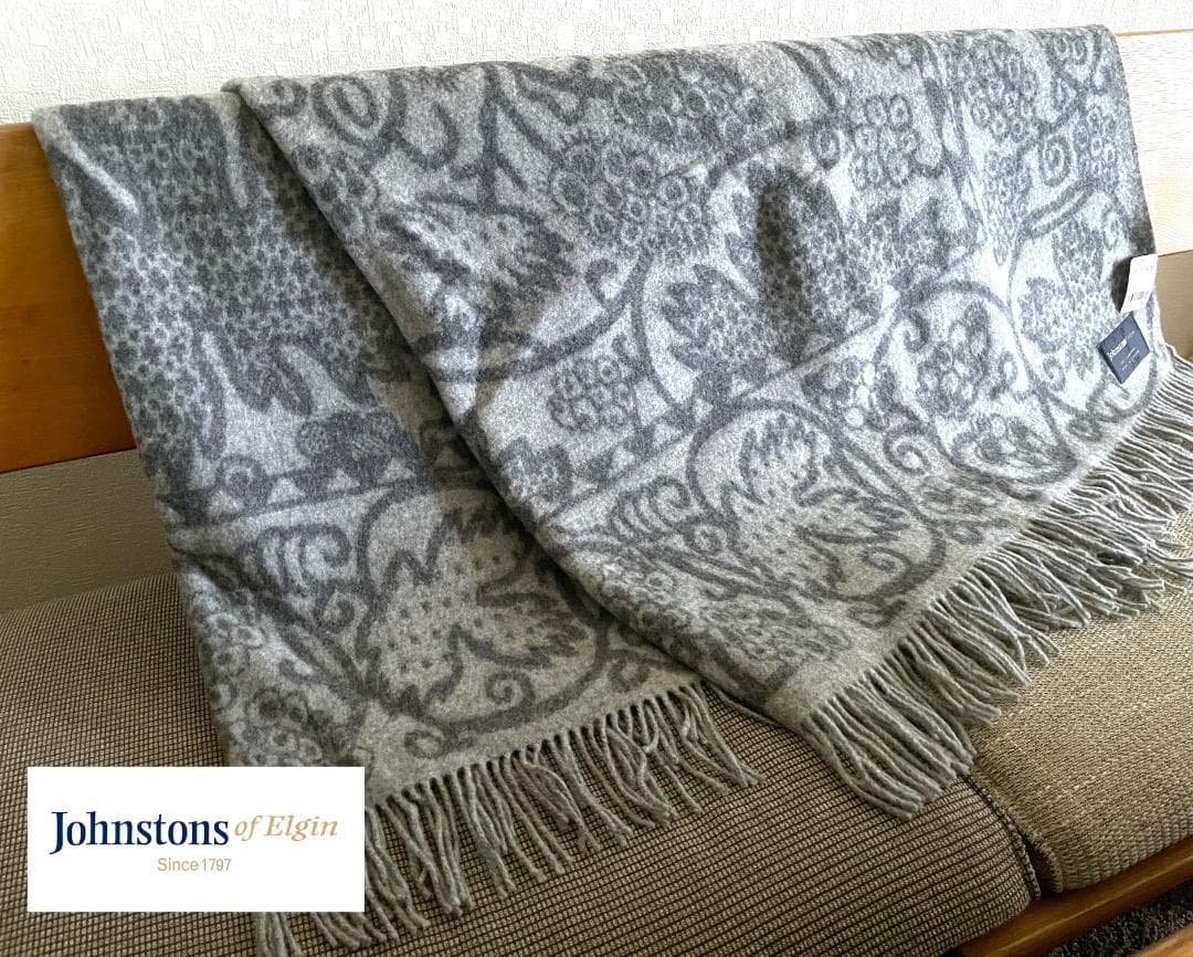 mango未使用 英国製 ジョンストンズ ウール ブランケット ひざ掛け