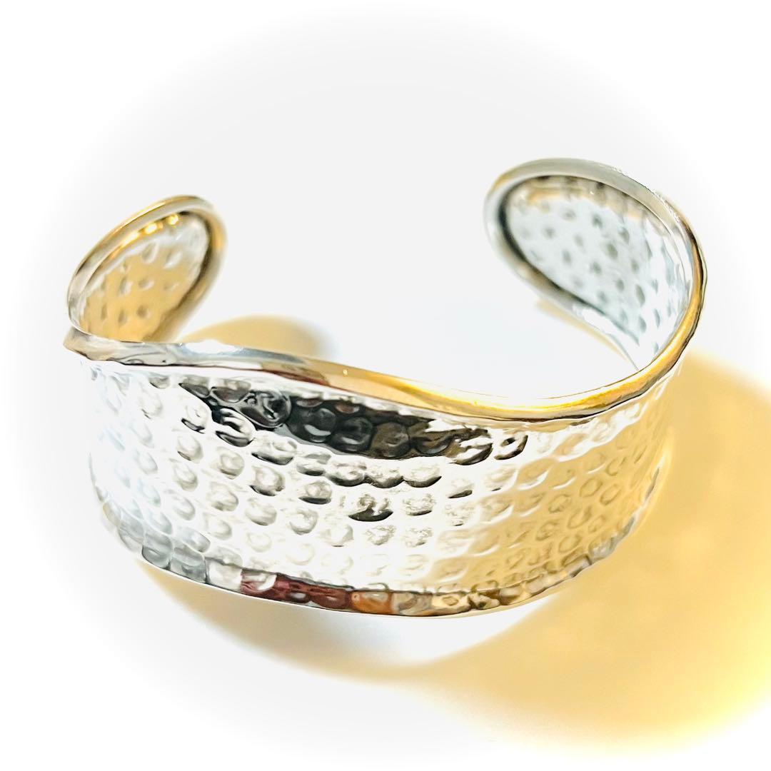 バングル　ブレスレット　シルバー 925 ハンマード ヴィンテージ