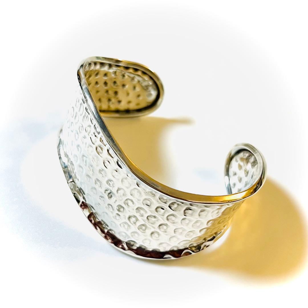 バングル　ブレスレット　シルバー 925 ハンマード ヴィンテージ