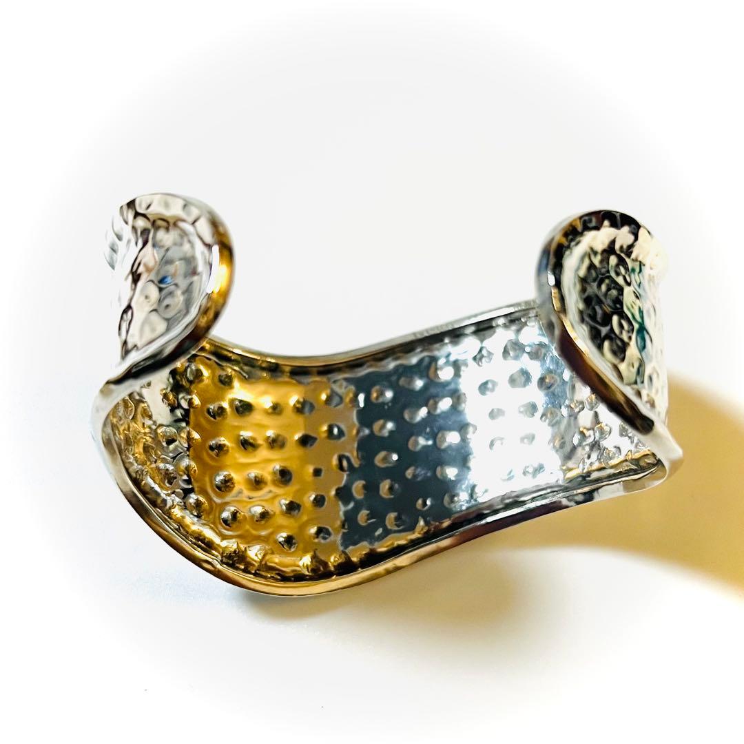 バングル　ブレスレット　シルバー 925 ハンマード ヴィンテージ