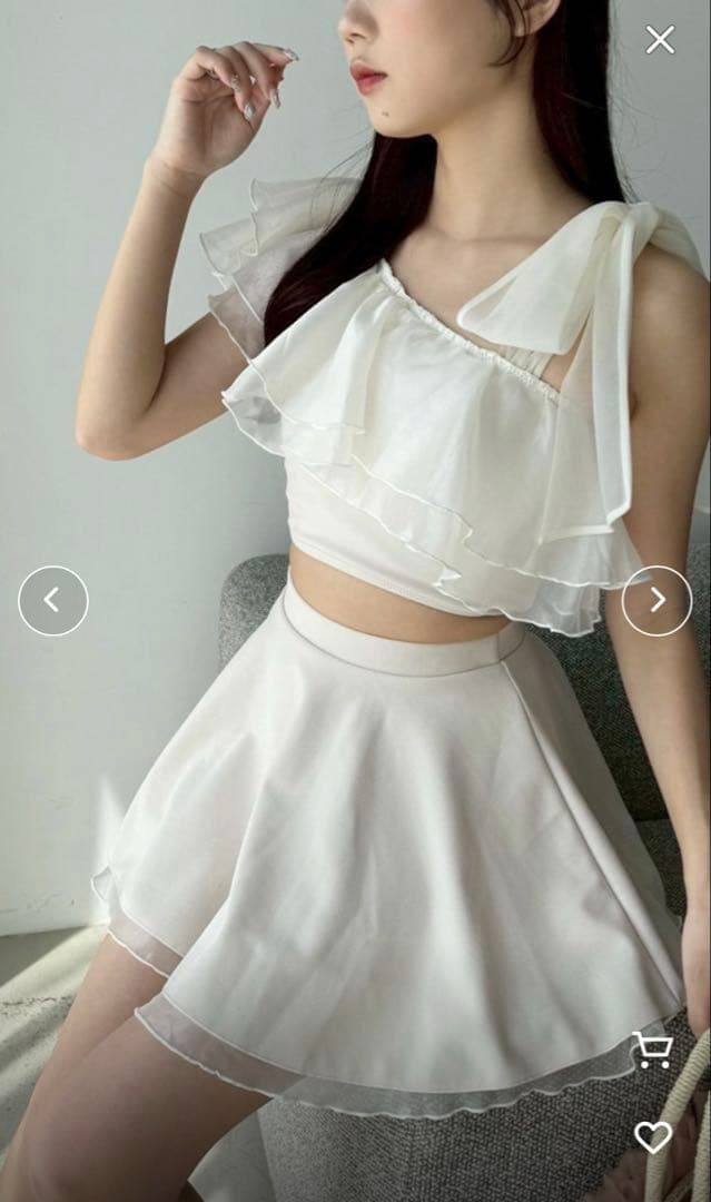 swim wear 肩リボンワンショルダー 3点セット