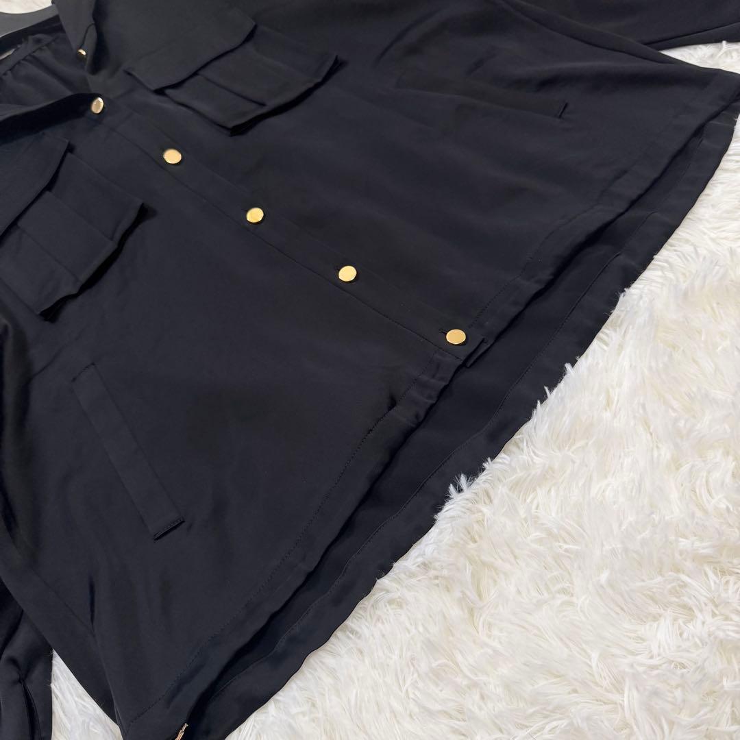 美品 2023年 グレースコンチネンタル トリアセサテンフーディー ブラック