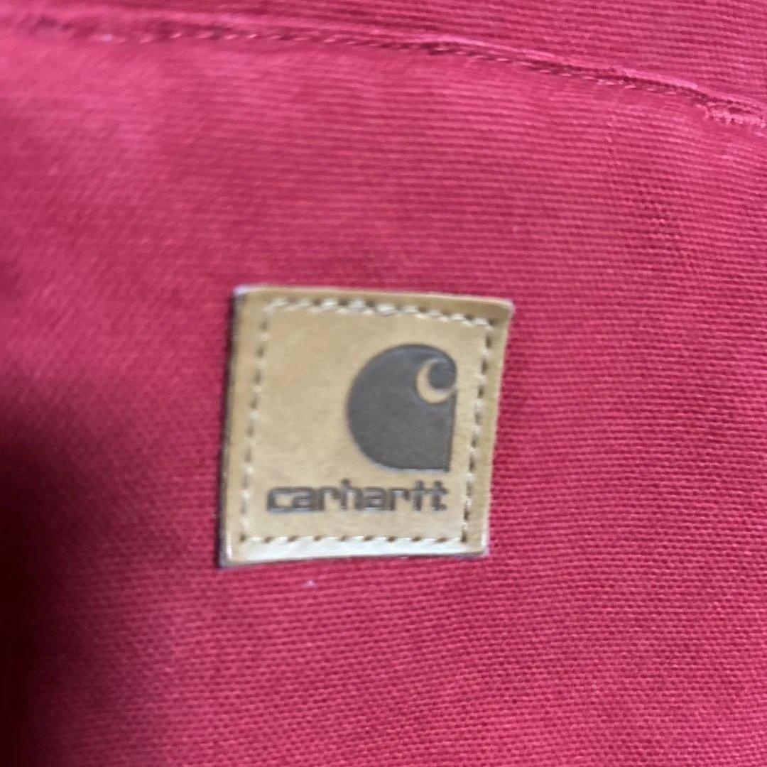 レア美品　Carhartt ダックベスト カーディナルレッドXL カレッジロゴ