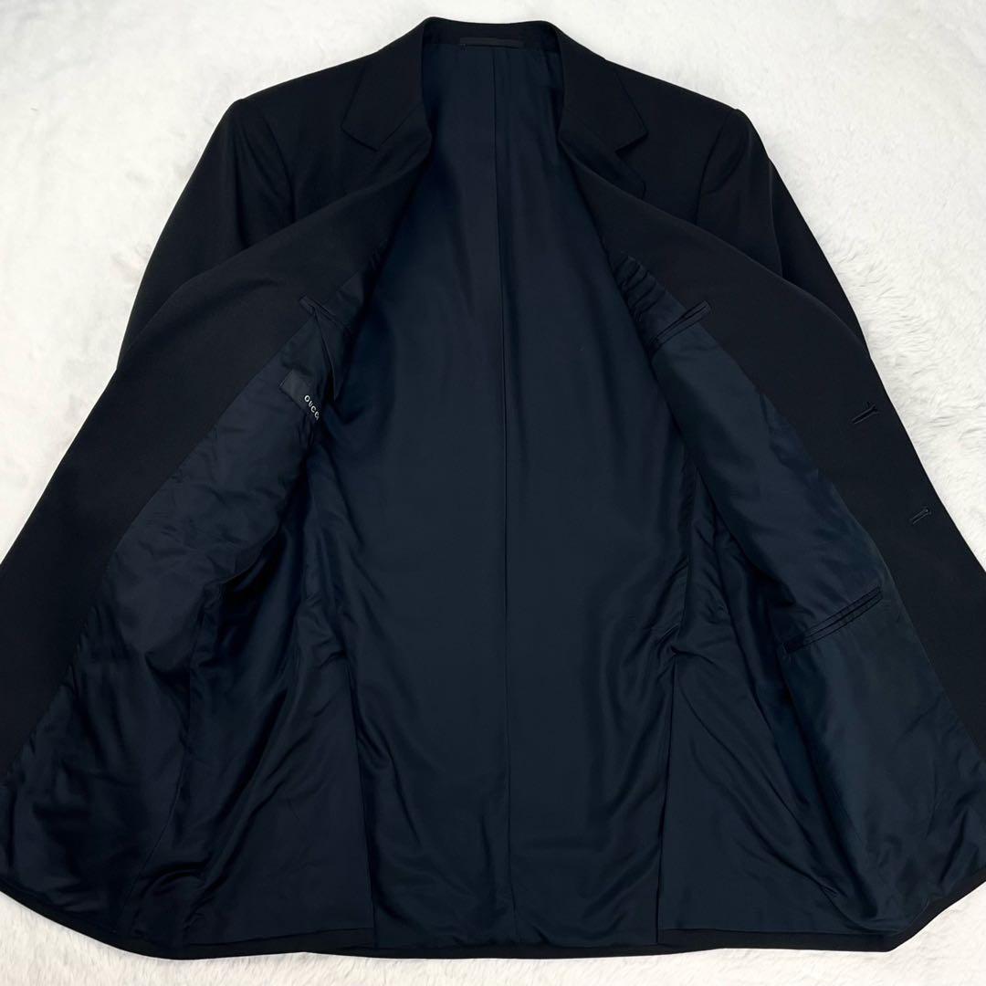 極美品 トムフォード期 GUCCI マットブラック スーツ セットアップ 48R