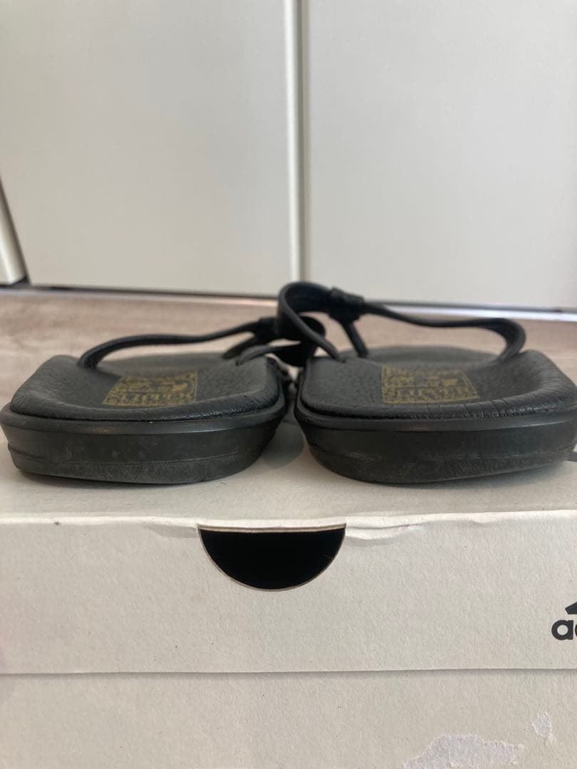 アイランド　スリッパ　オールブラックレザーサンダル　10