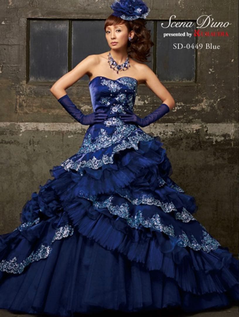 SD-0649 Blue 11-13T ネイビーブルー カラードレス