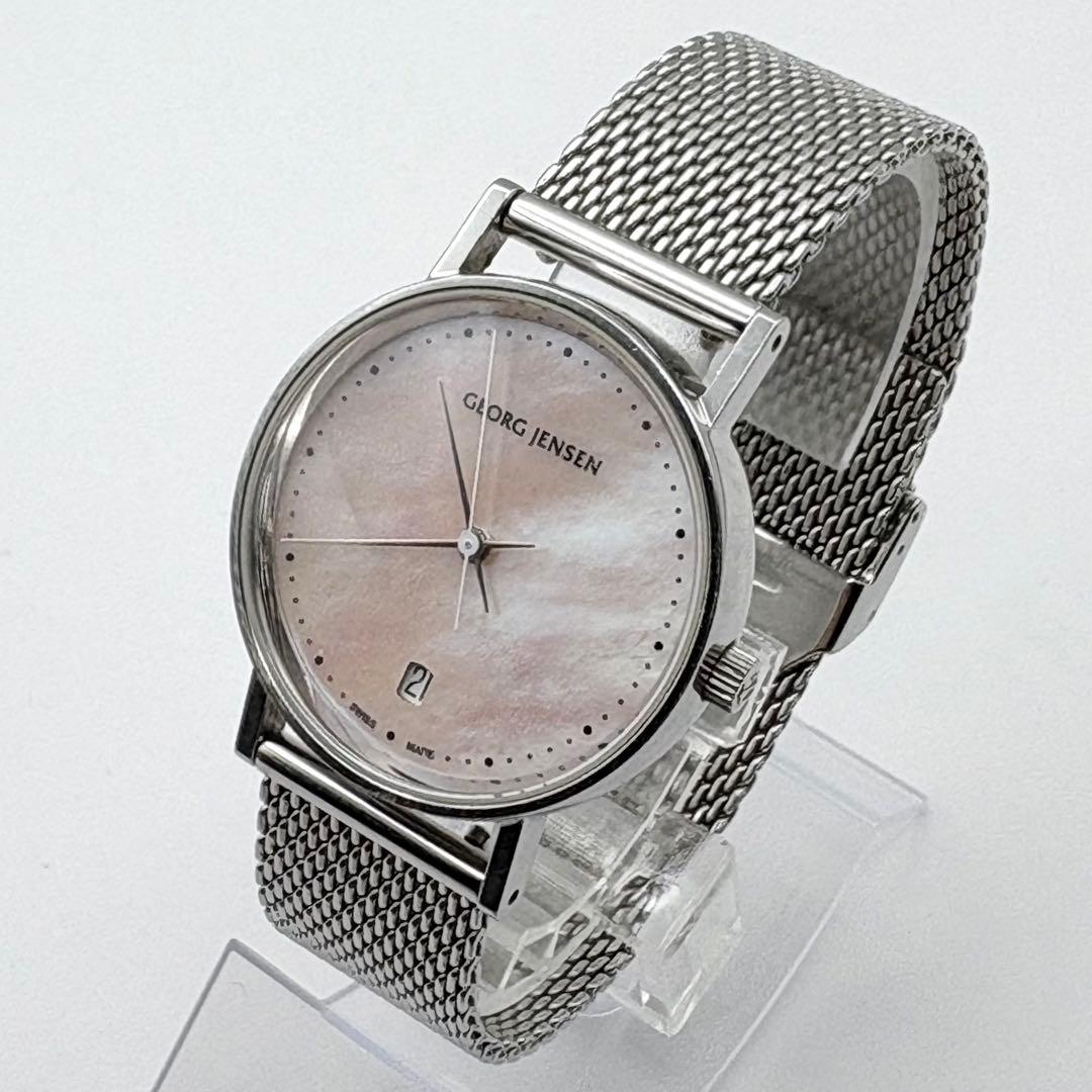 希少！ ジョージジェンセン コッペル マザー オブパール 腕時計 新品電池交換済