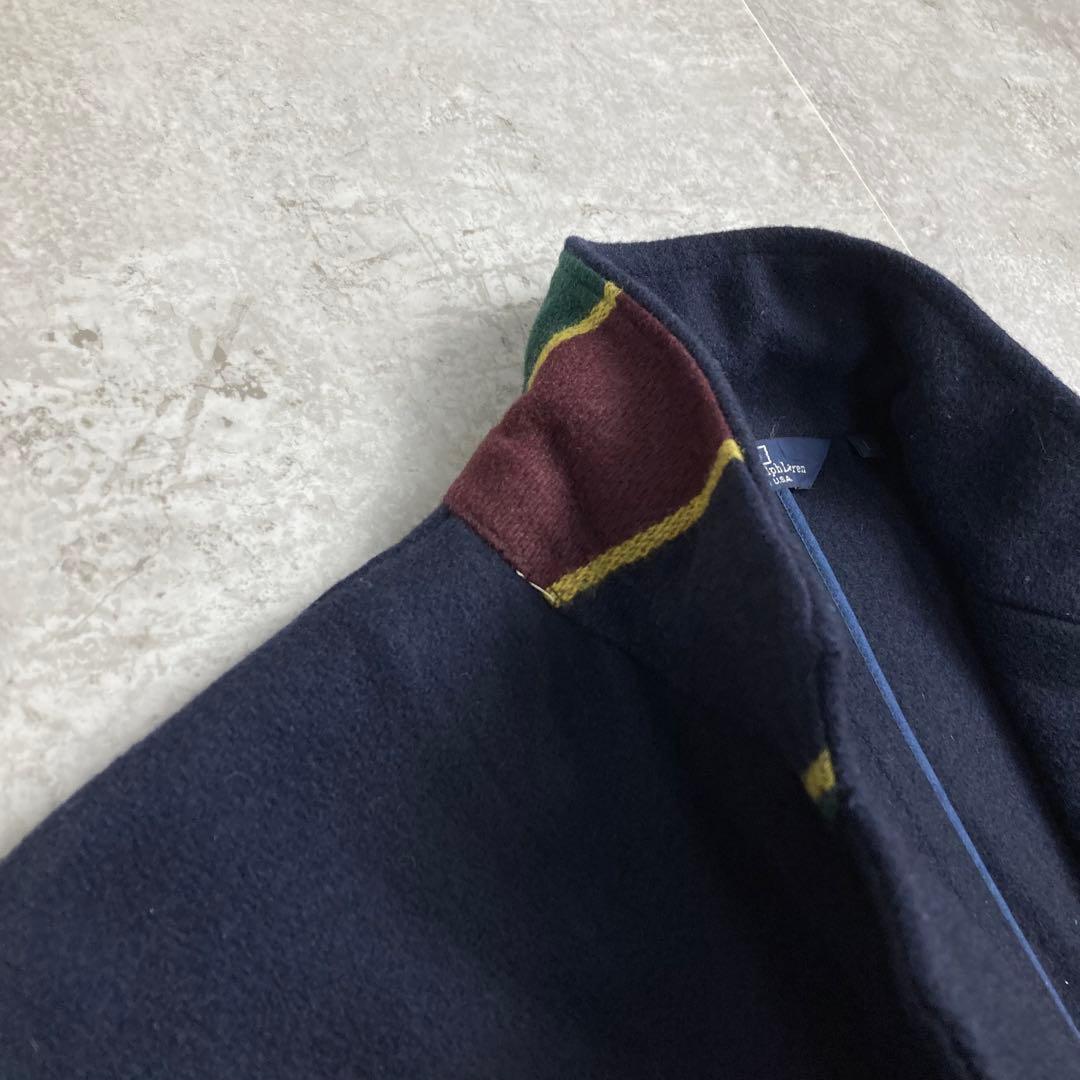 ポロバイラルフローレン　紺ブレ　ブレザー　エンブレム　ワッペン　アメリカ製　L