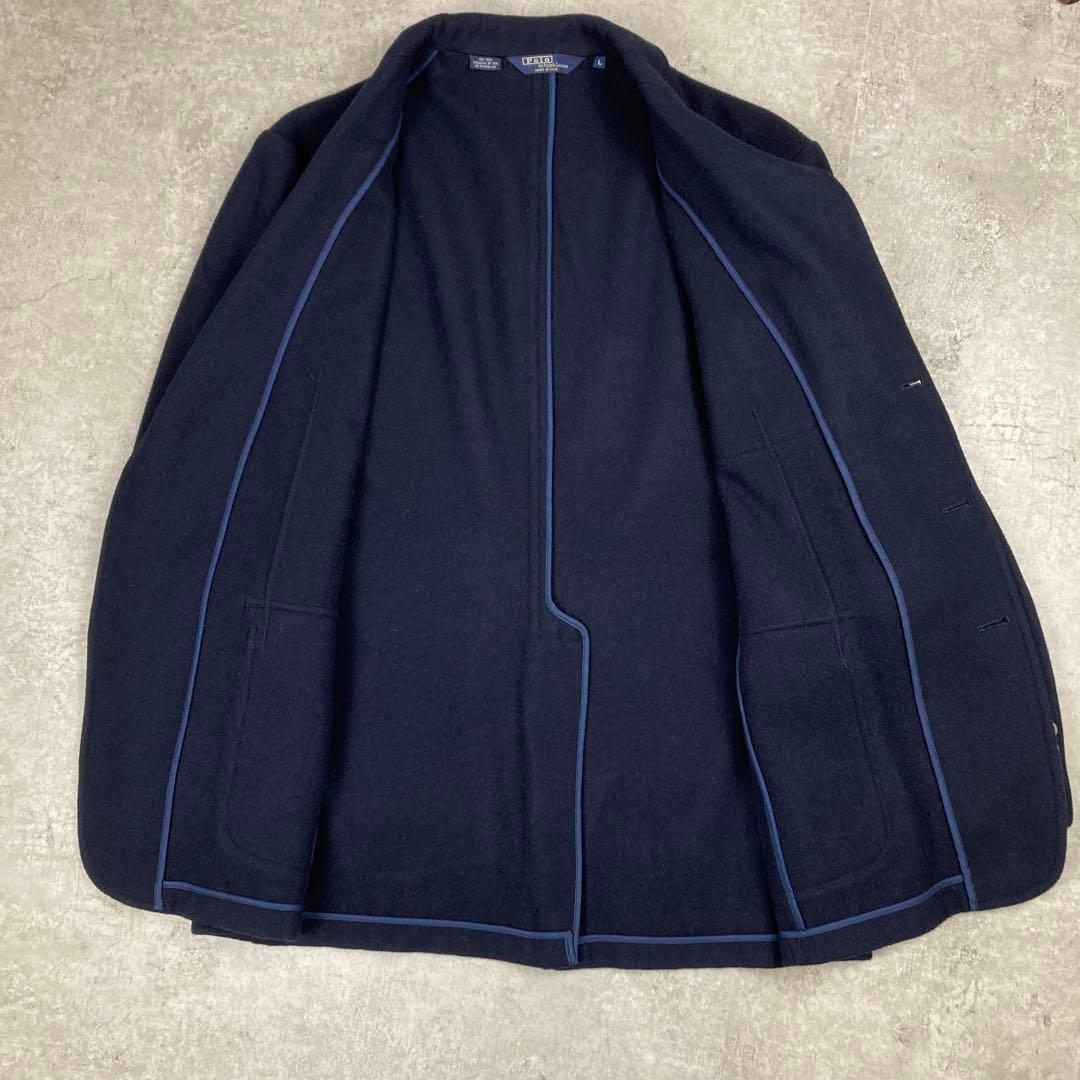 ポロバイラルフローレン　紺ブレ　ブレザー　エンブレム　ワッペン　アメリカ製　L