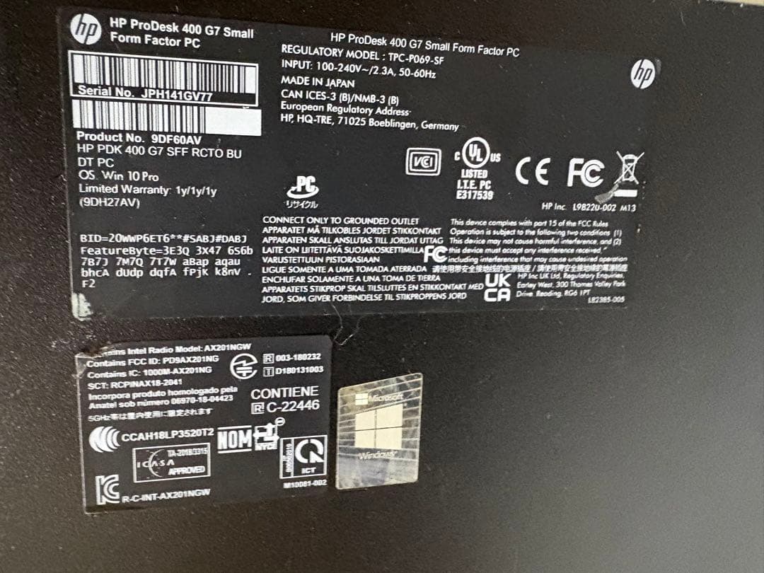 HP Prodesk 400 G7 10世代i3 RAM 16/M.2 512G