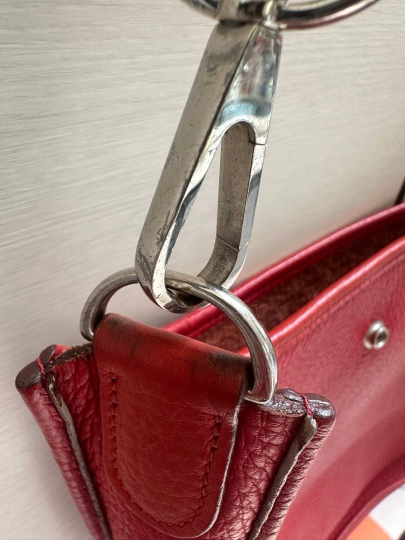 エルメスHERMESエブリン　PMレッド ショルダーバッグ