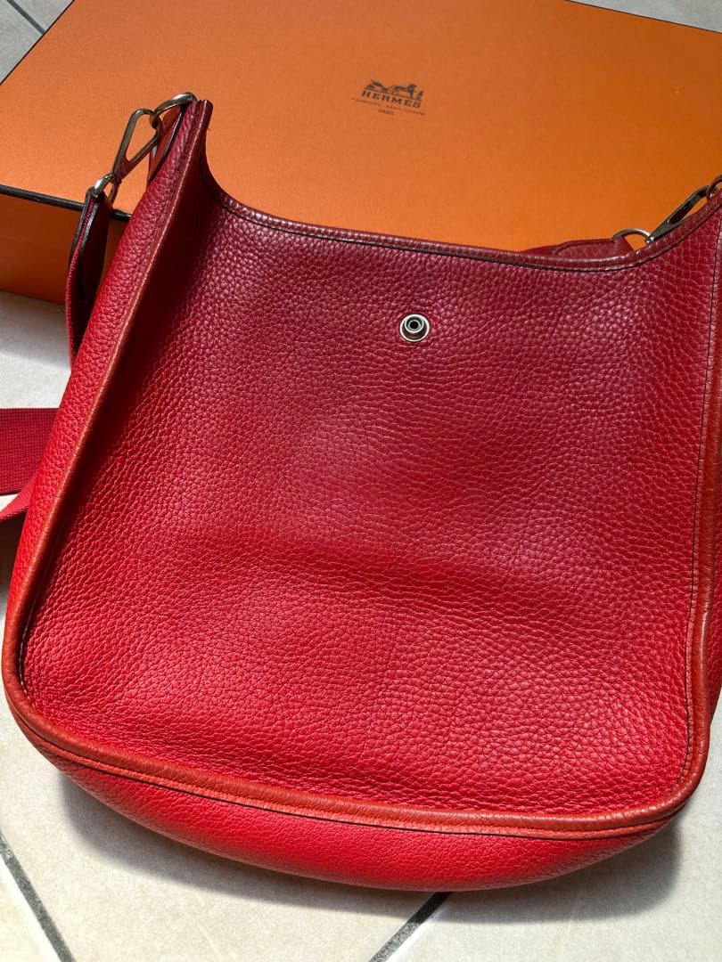 エルメスHERMESエブリン　PMレッド ショルダーバッグ