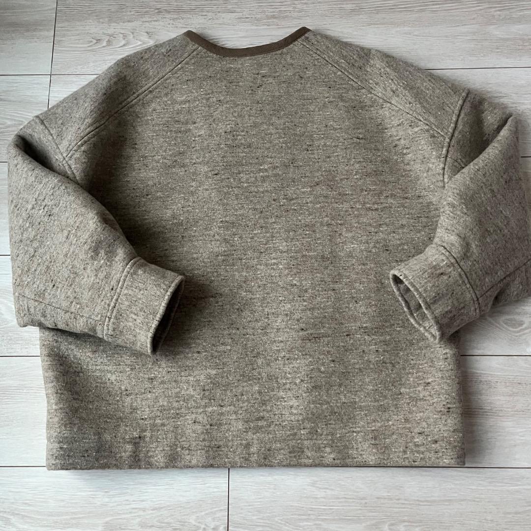 美品！homspun ホームスパン メルトン ジップアップ ブルゾン