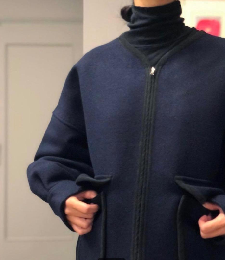 美品！homspun ホームスパン メルトン ジップアップ ブルゾン