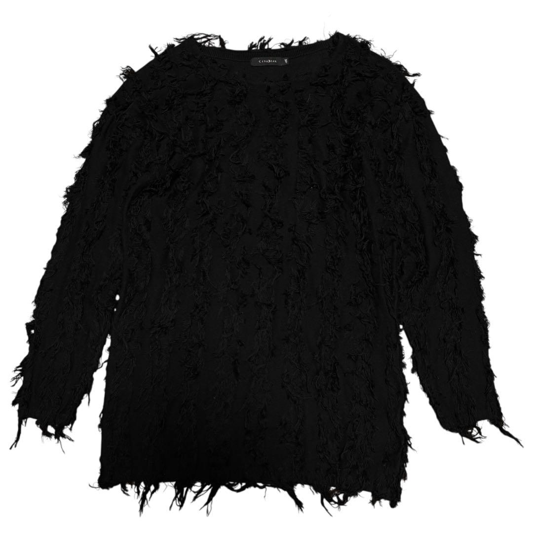 CIVARIZE Y2K フリンジニット ブラック メンズ 46 Mサイズ相当