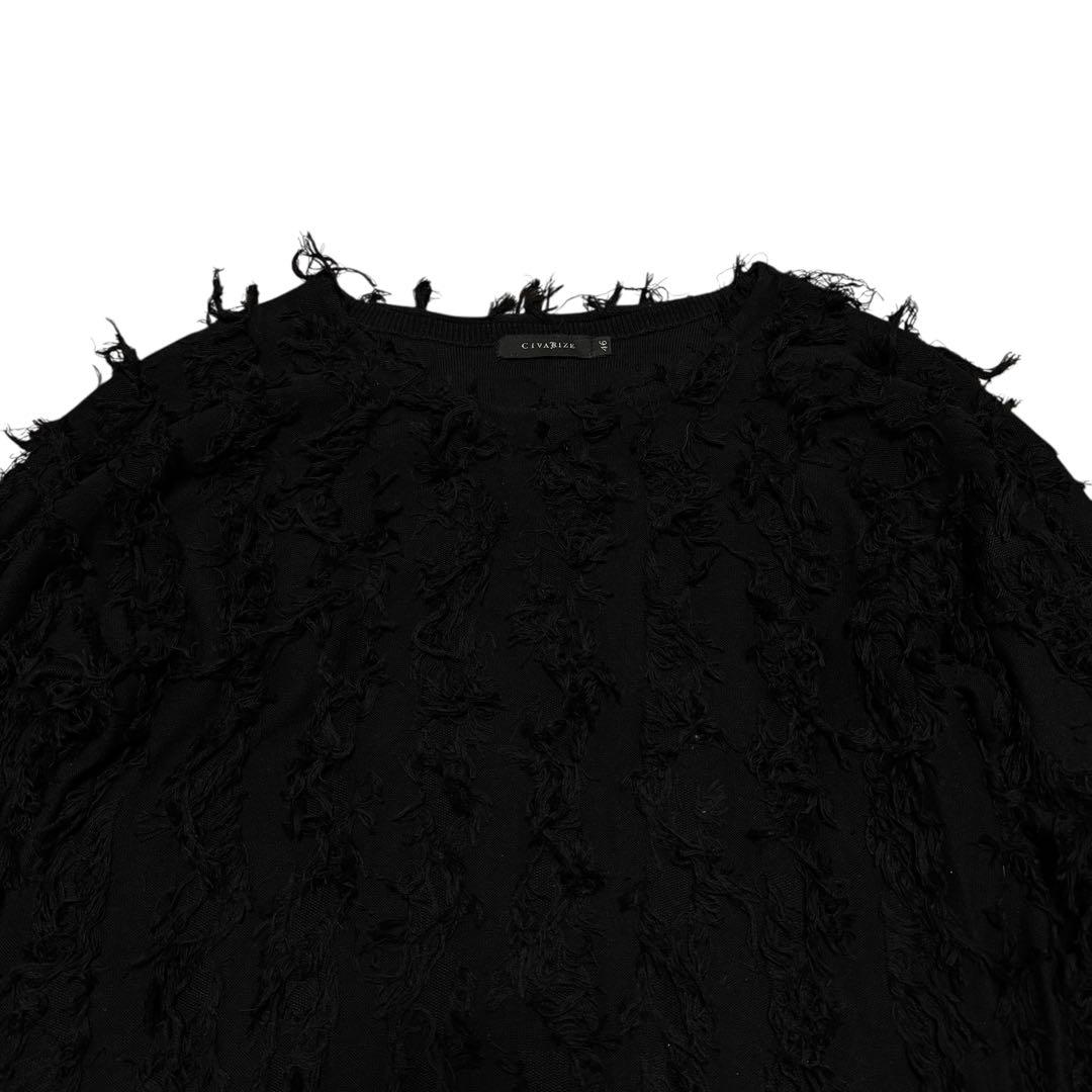 CIVARIZE Y2K フリンジニット ブラック メンズ 46 Mサイズ相当