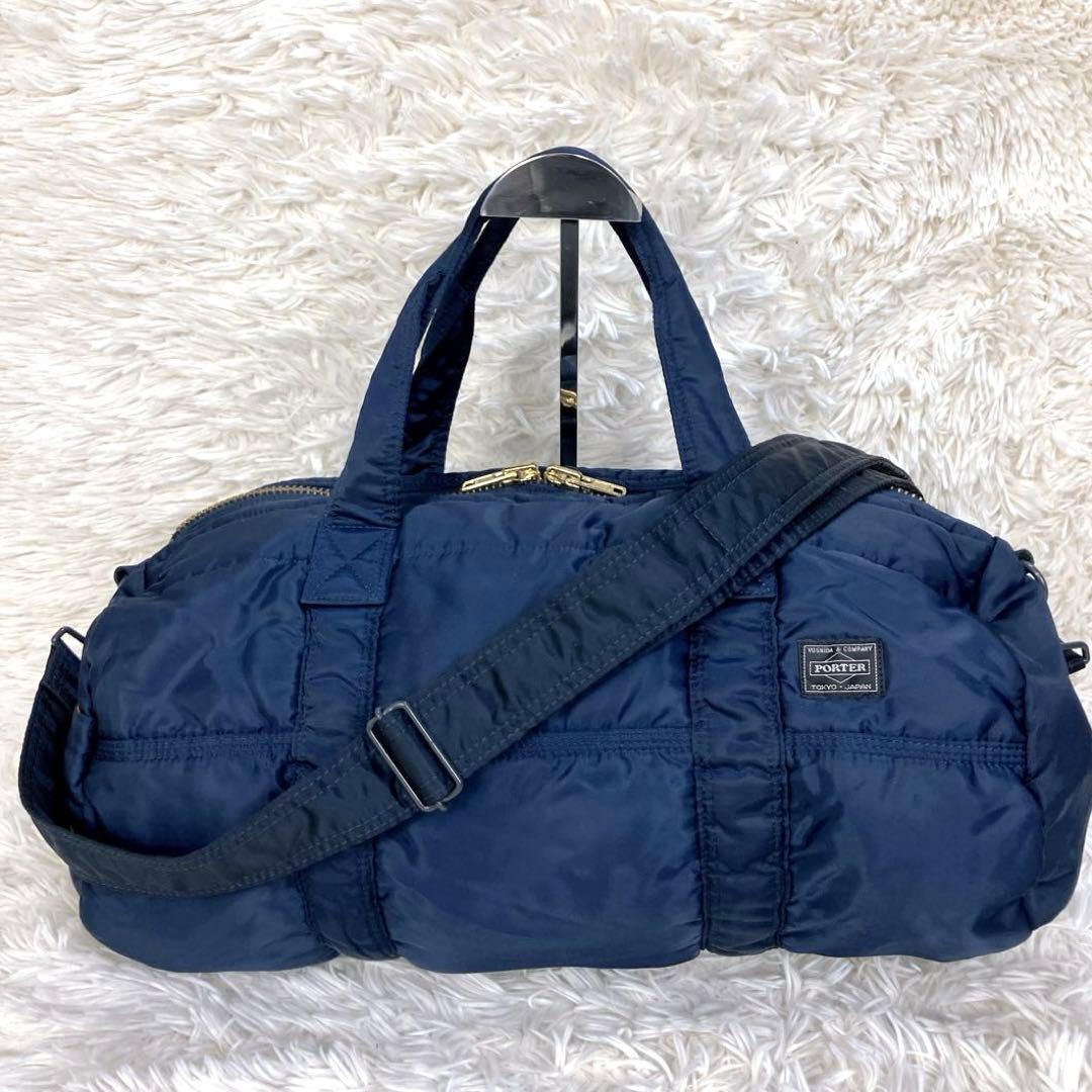 怜美 佐野  ポーター ボストンバッグ ドラム 2way ネイビー大きい